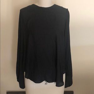 Zara long sleeve blouse with open back